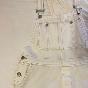 Free People white short overalls